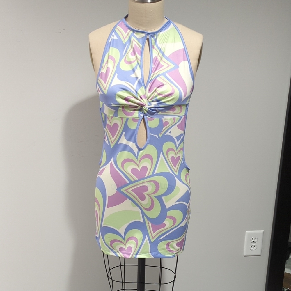 New Girl Order Brand- ul Halter Dress with Heart Pattern Bought On Dollskill.Com